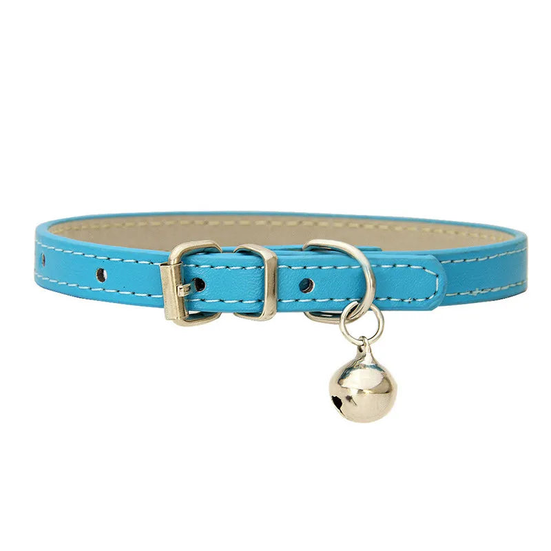 Cute Cat Collar Solid Faux Leather - ProPawPet.com