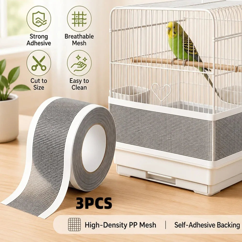 Bird Enclosure Seed Catcher Mesh Net Self Adhesive Cuttable