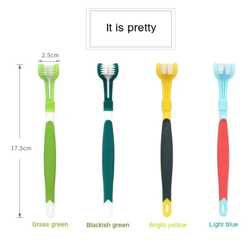 Three Sided Pet Toothbrush Multi Angle - ProPawPet.com