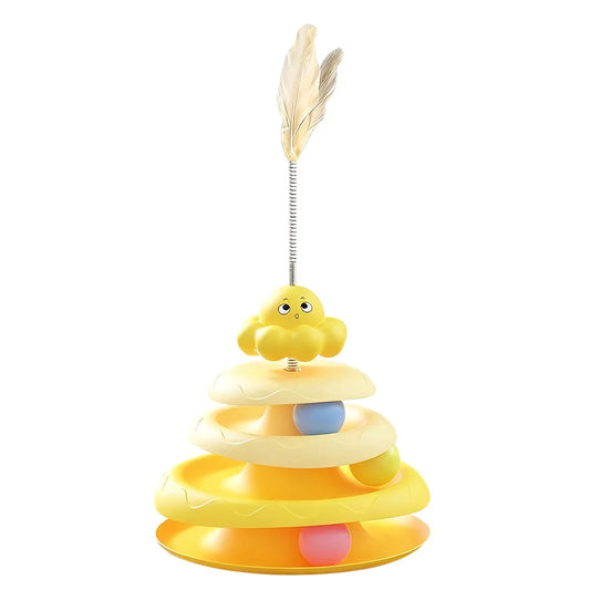 Interactive Turntable Cat Toys 4-Tier Ball - ProPawPet.com