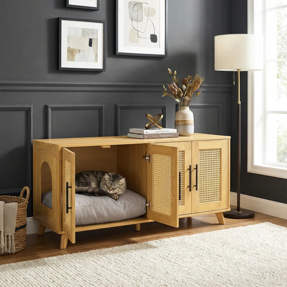 Myra Indoor Premium Rubber Wood Cat Cabinet - ProPawPet.com