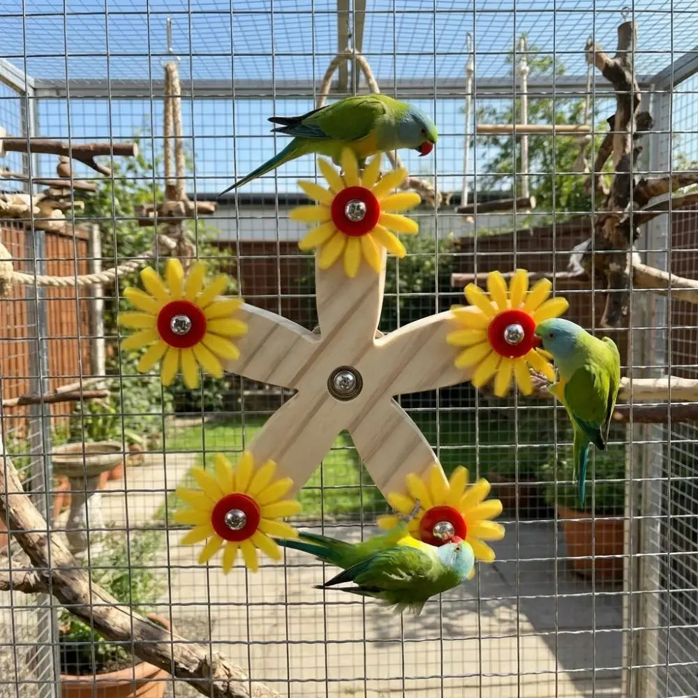 Bite-Resistant Wooden Parrots Ferris Wheel - ProPawPet.com