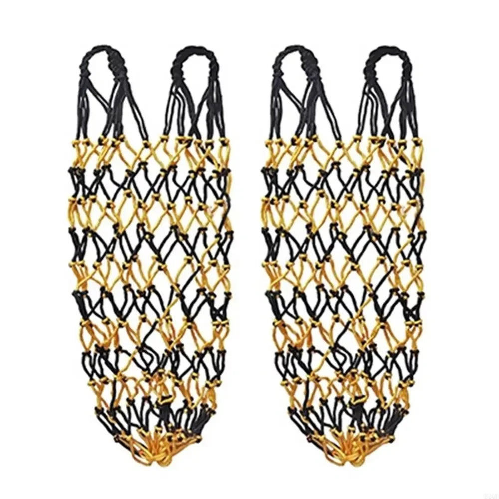 Set Polyester Slow Feed Hay Net Hanging Large Capacity Horse – 3 Colors