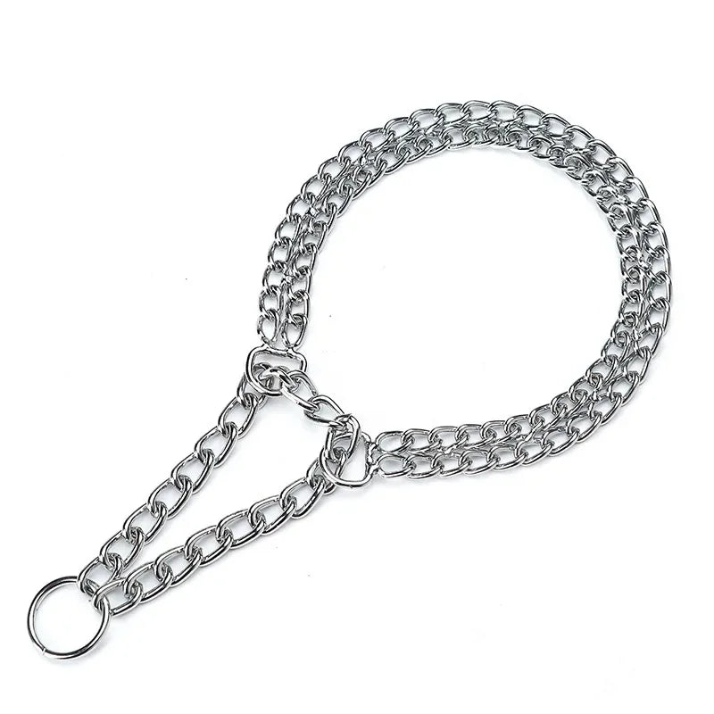 35-65cm Dog Collar Metal Adjustable Double Row Telescopic – Dog Collars