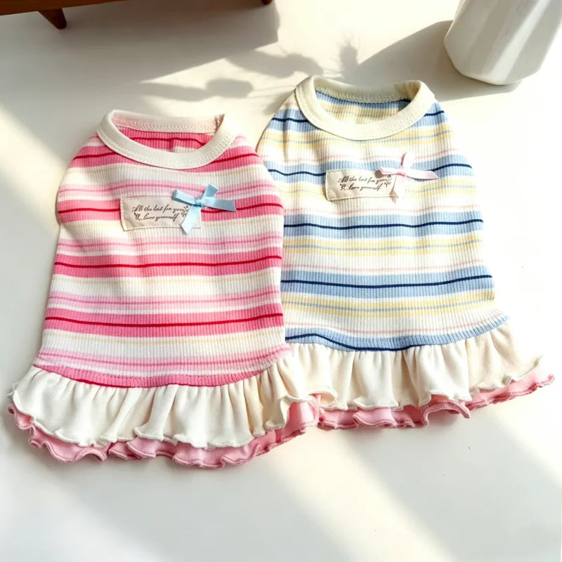 Thin Cooling Dog Dress Striped Dog Clothes - ProPawPet.com