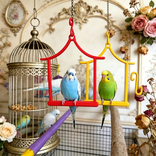 House Shape Bird Swing Perch, Hanging Cage - ProPawPet.com