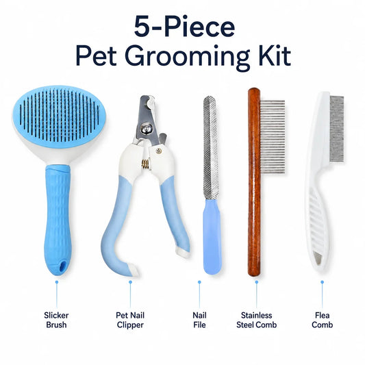 5Pcs Pet Grooming Kit, Nail Clipper Comb - ProPawPet.com