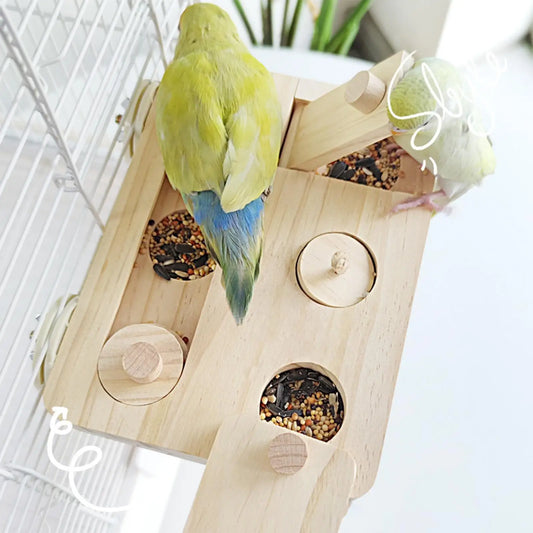 Wooden Bird Foraging Puzzle Toy Parrot - ProPawPet.com