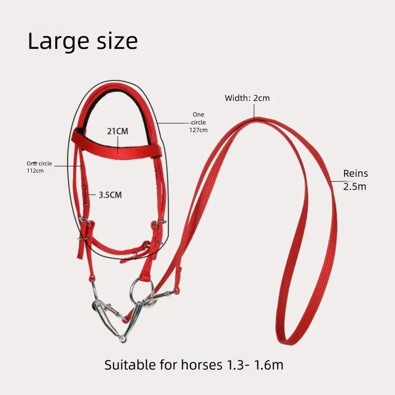 Horse Halter with Leash Rope Set Adjustable Nylon Headcollar 2 – 6 Colors