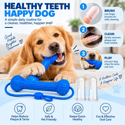 3Pcs Set Dual‑Action Dog Dental Chew Toy - ProPawPet.com