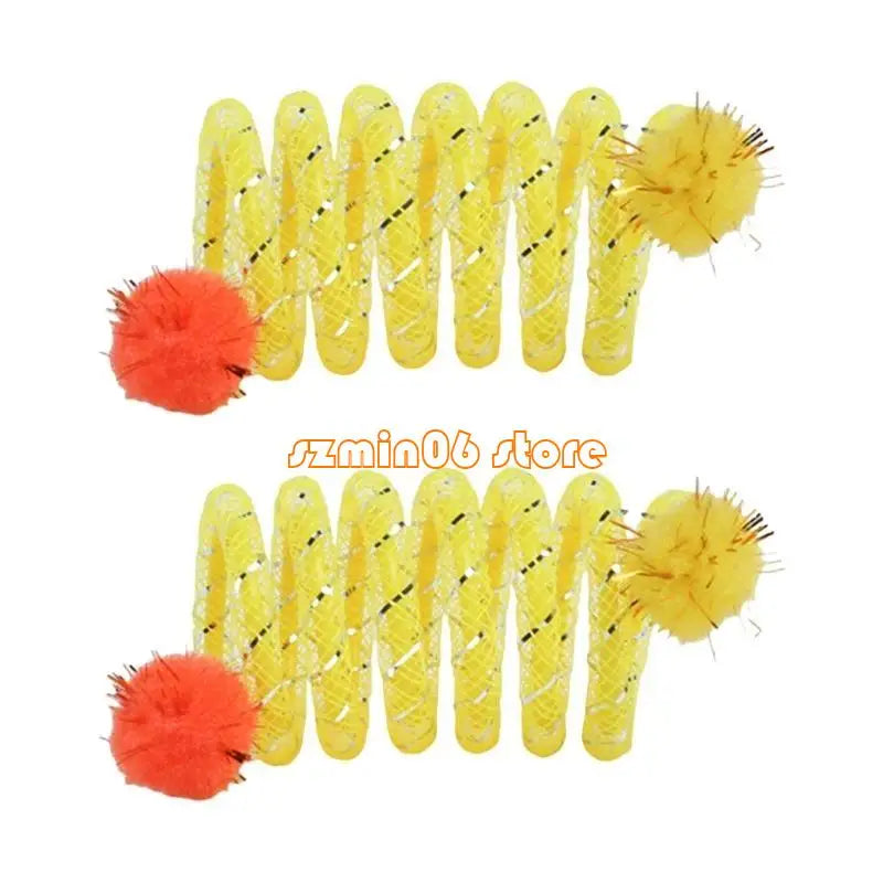 462f Colorful Coils Spring with Plush Ball – Cat Supplies