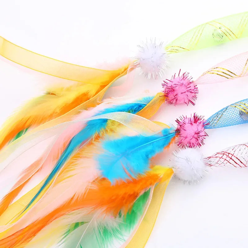 Cat Toys Colorful Hoses Feathers Cat Teasing - ProPawPet.com