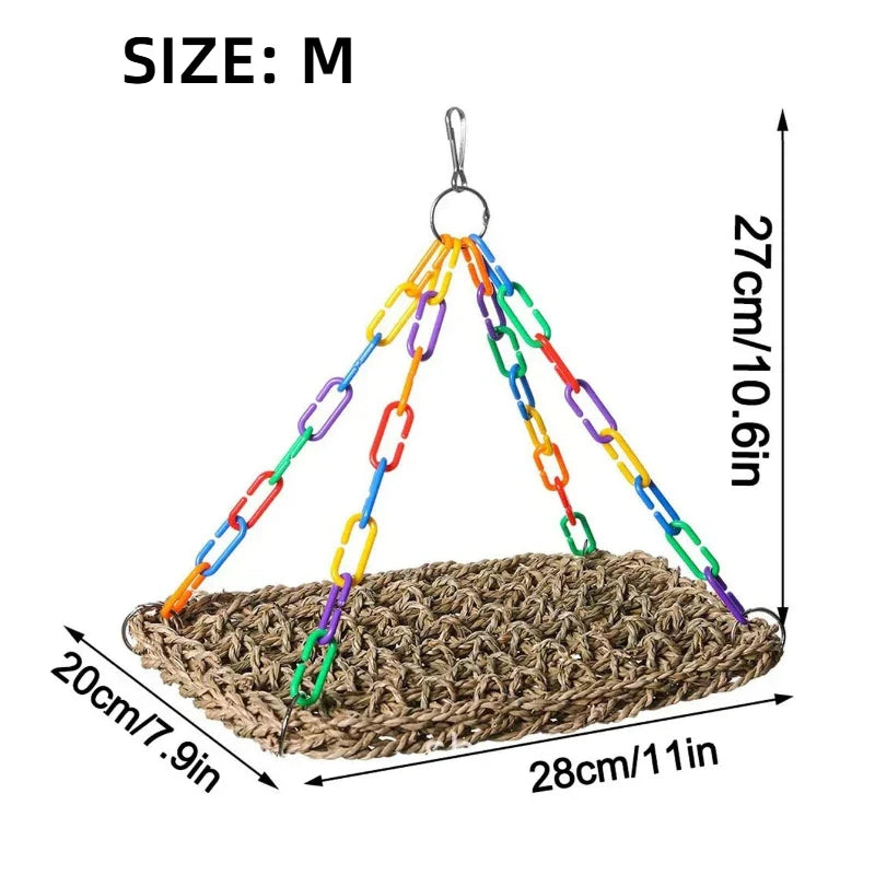 Woven Seagrass Lizard Hammock Reptile Basking Lounger Hanging – photo 4