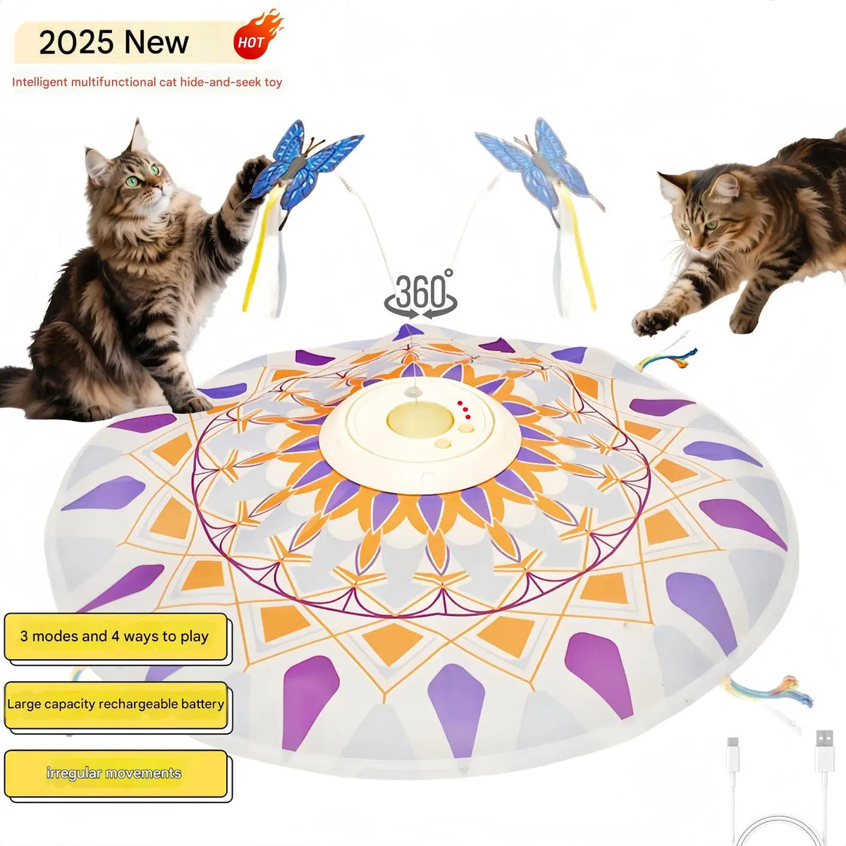 USB Rechargeable Interactive Cat Teaser Toy - ProPawPet.com