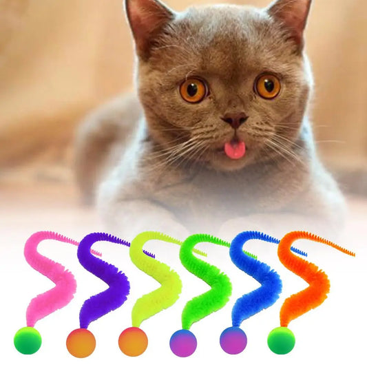 Cat Teaser Colorful Toy Bouncy Ball Fluffy - ProPawPet.com