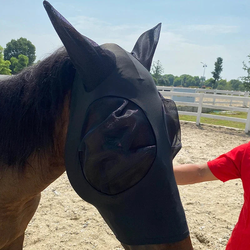 Mesh Multicolor Horse Face Mask Anti Fly Breathable Stretch Knitted – 5 Colors