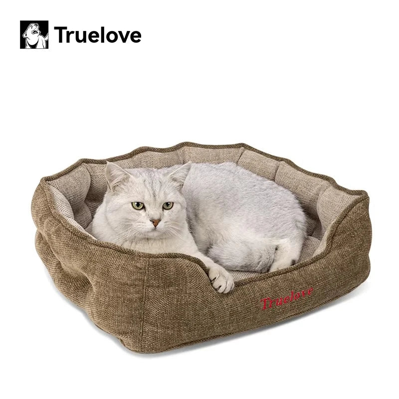 Truelove Washable Plush Dog Bed Round Pet - ProPawPet.com