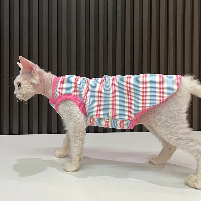 Striped Cat Shirts Stretchy Cat Clothes for - ProPawPet.com
