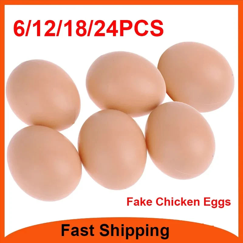 24-6PCS Fake Chicken Eggs Poultry Layer Coop - ProPawPet.com