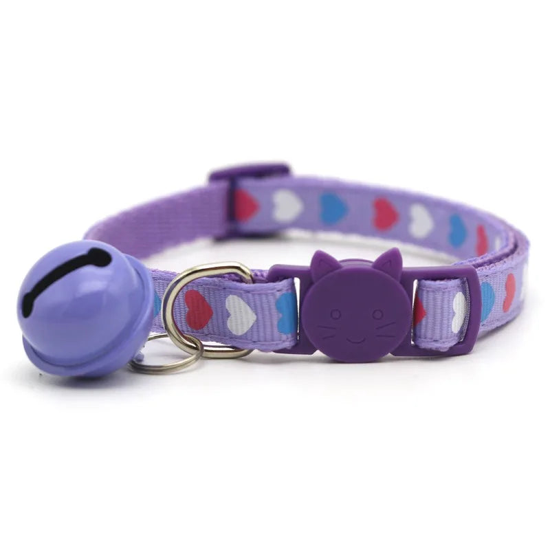 Adjustable Cartoon Color Cat Buckle Lollipop Bell Collar – Cat Supplies