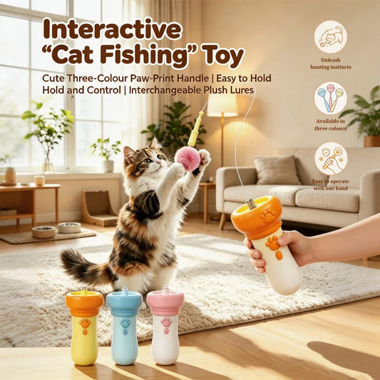 Electric Retractable Cat Fishing Teaser Wand - ProPawPet.com