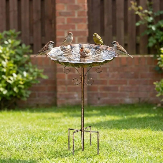 Retro Iron Bird Bath Feeder 5-Pronged Base - ProPawPet.com