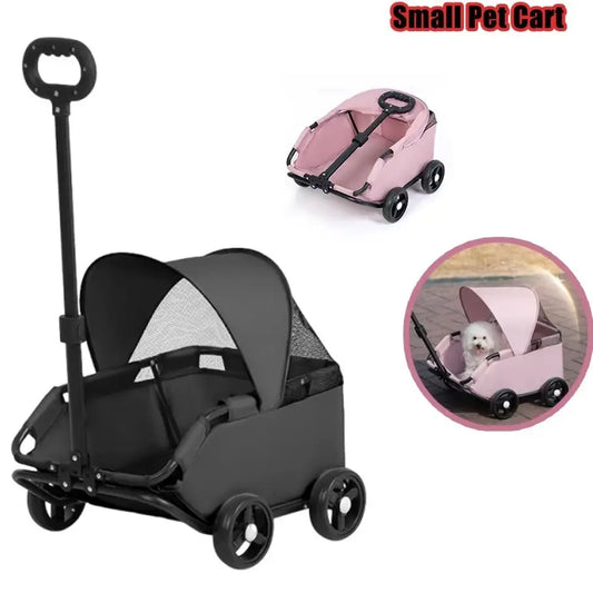 Foldable Dog Stroller 4 Wheel Pet Cart With - ProPawPet.com