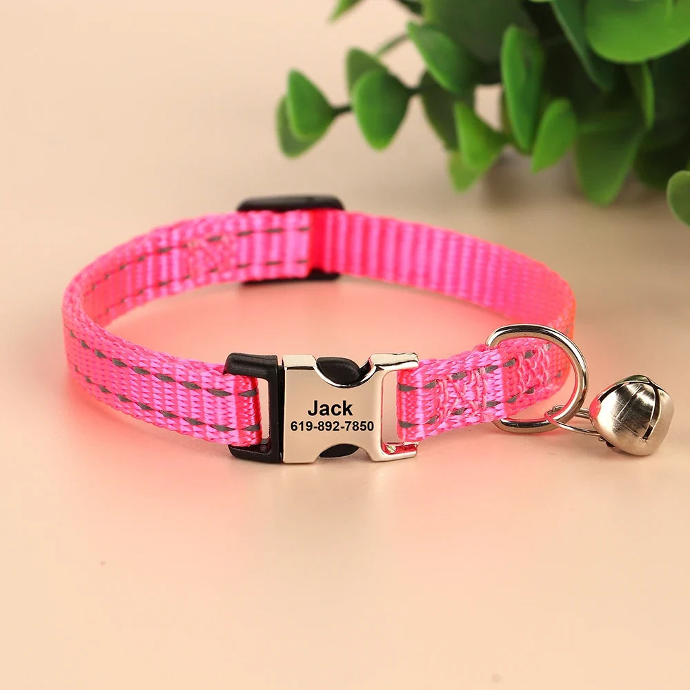 Personalized Cat Collar Reflective Nylon Dog - ProPawPet.com