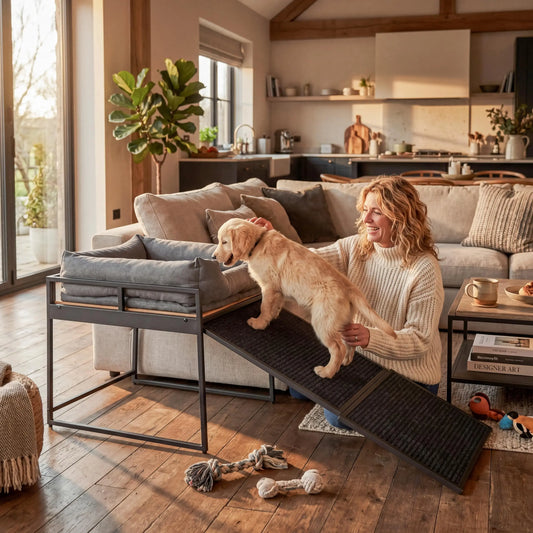 2 In 1 Collapsible Pet Ramp Stairs With Seat - ProPawPet.com
