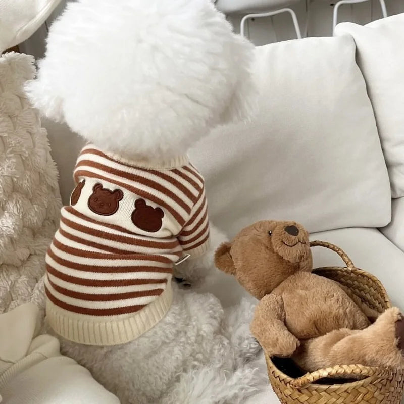 Luxury Dog Clothes Bear Striped Print - ProPawPet.com