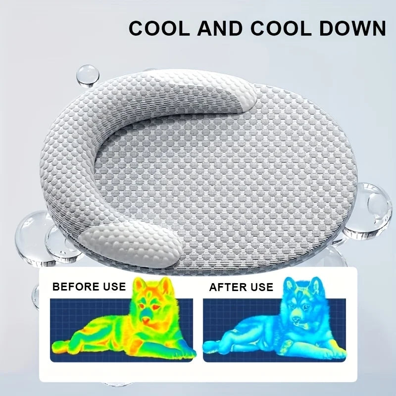 Cooling Dog Bed Summer Ice Silk Cat Mat Oval - ProPawPet.com