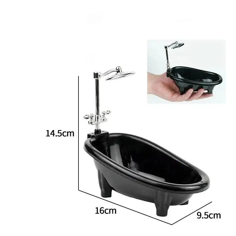 Mini Reptile Bathtub Smooth Safe Edges Realistic Faucet Leak – 2 Colors