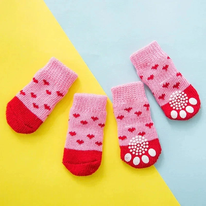 4Pcs Winter Pet Dog Socks Anti Slip Warm - ProPawPet.com