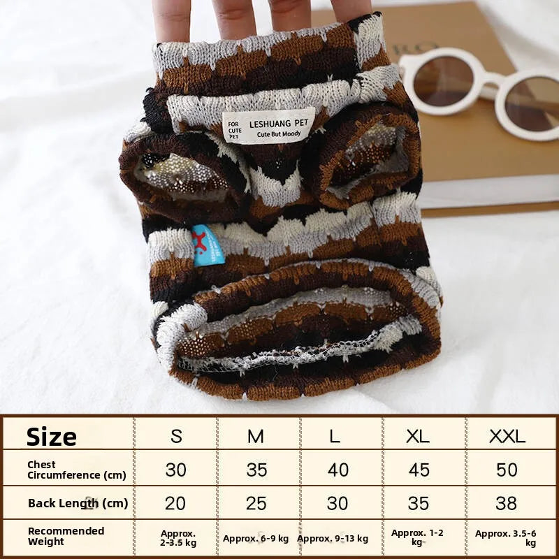 Thickened Warm Striped Sweater Vest Two Legs - ProPawPet.com