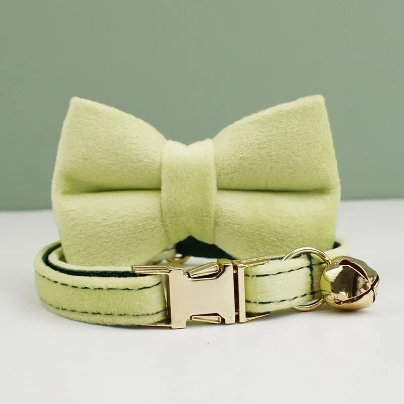 Velvet Cat Collar Bowknot Personalized - ProPawPet.com