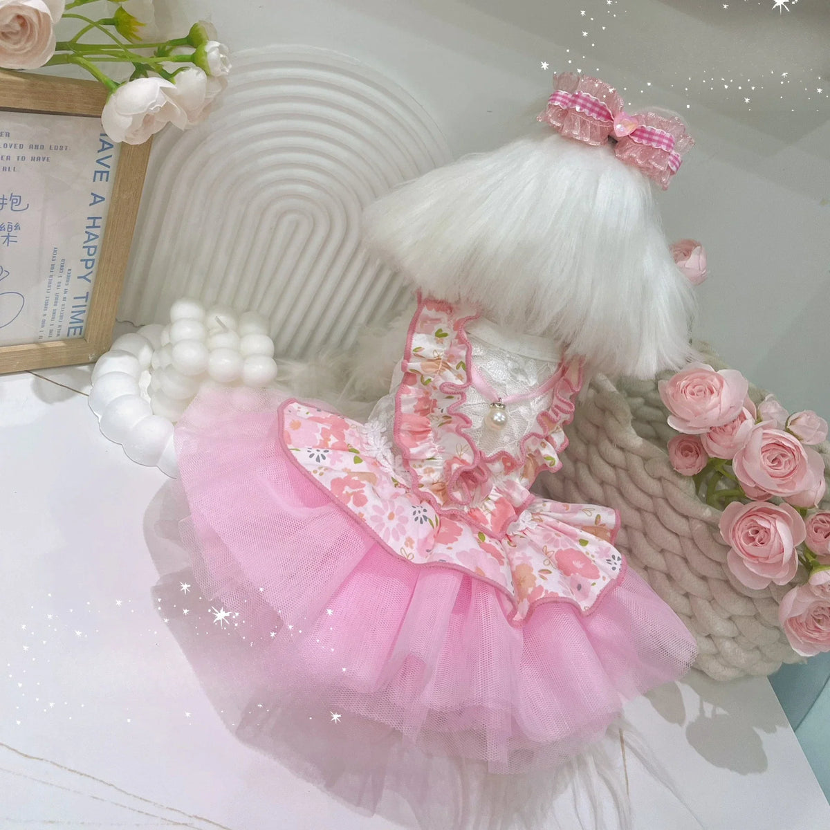 Pet Spring Lace Dress Pet Yorkshire Teddy - ProPawPet.com