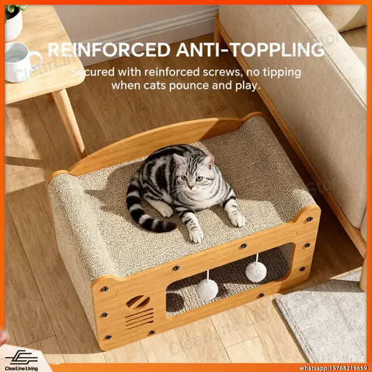 3 in 1 Cat Scratcher House Box with Scratch - ProPawPet.com