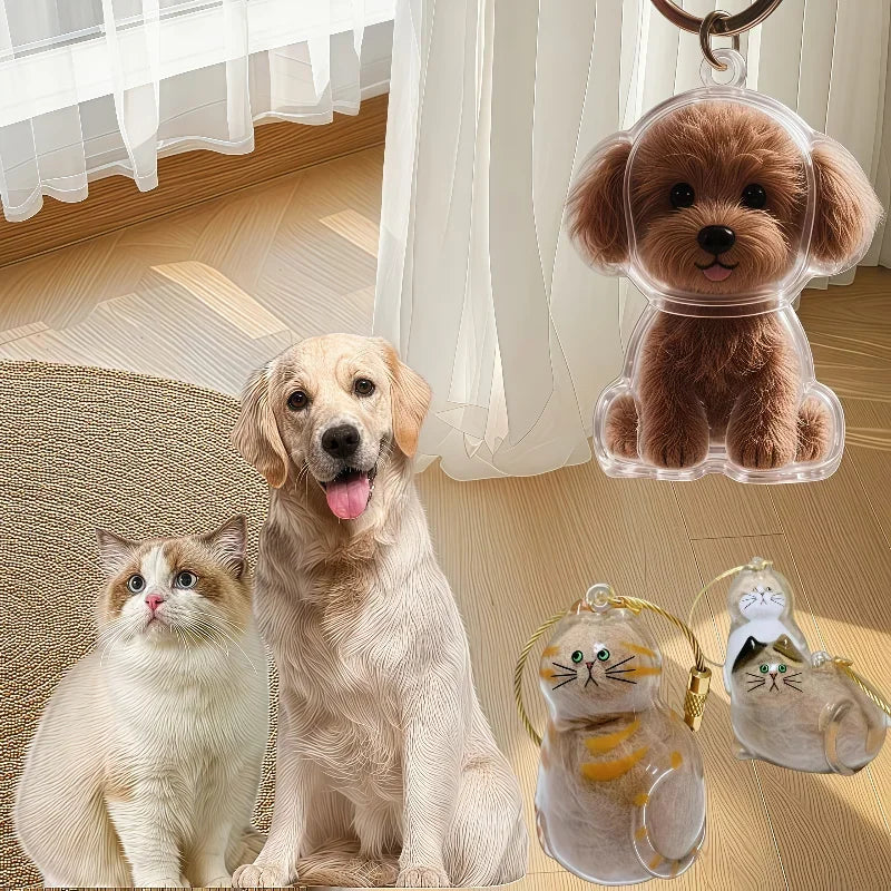 Transparent Pet Hair Capsule Keychain Dog - ProPawPet.com