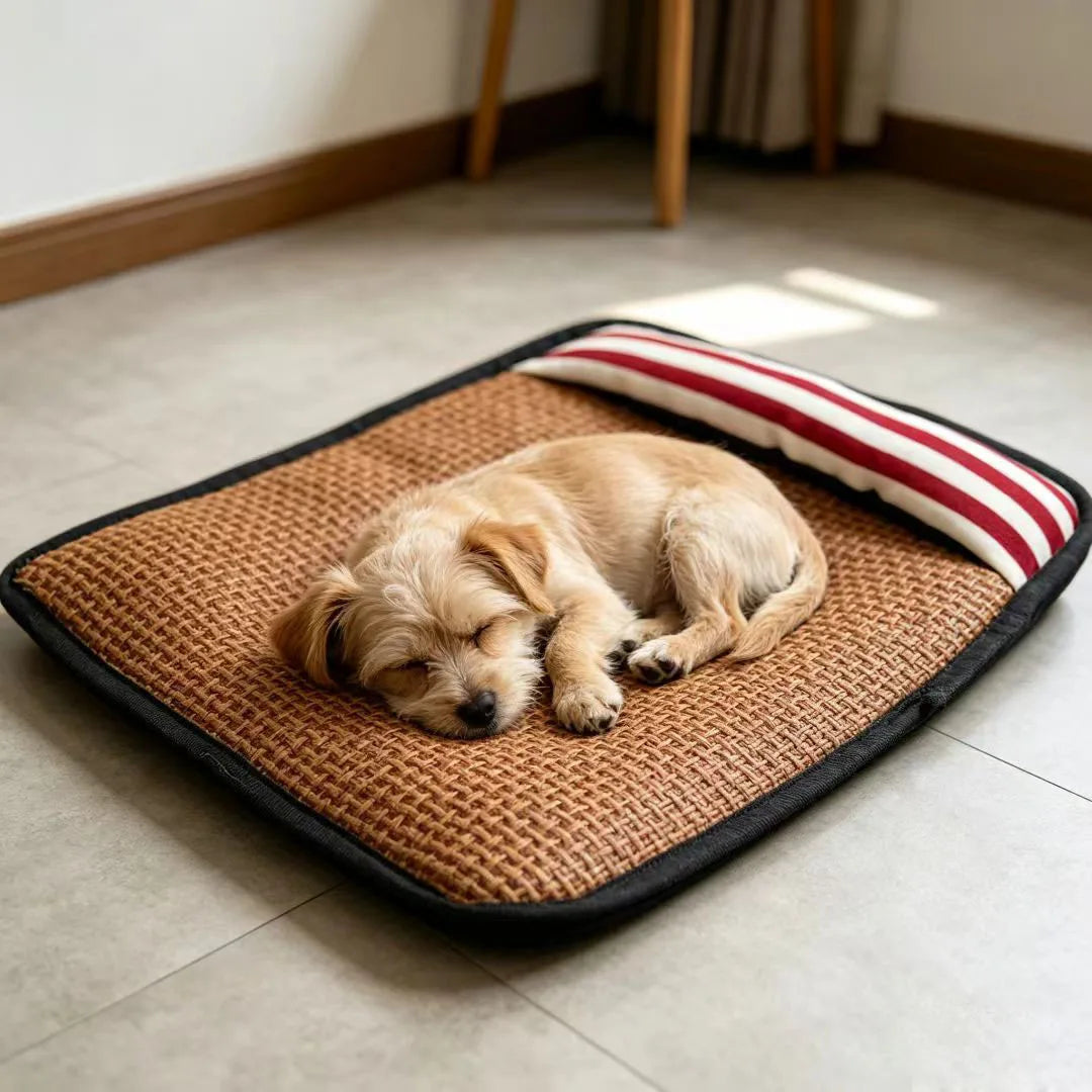 Summer Rattan Woven Mat Pet Pad Cotton Linen - ProPawPet.com