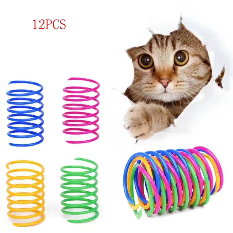 Durable Colorful Spiral Spring Cat Plaything Featuring a Highly Elastic