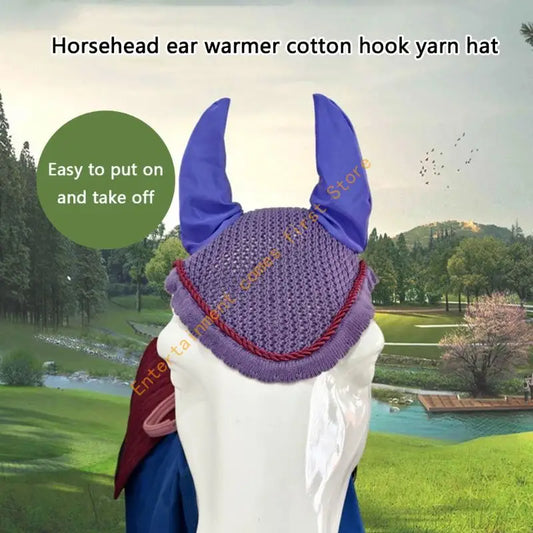 Crochet Horse Ear Bonnet with Breathable - ProPawPet.com