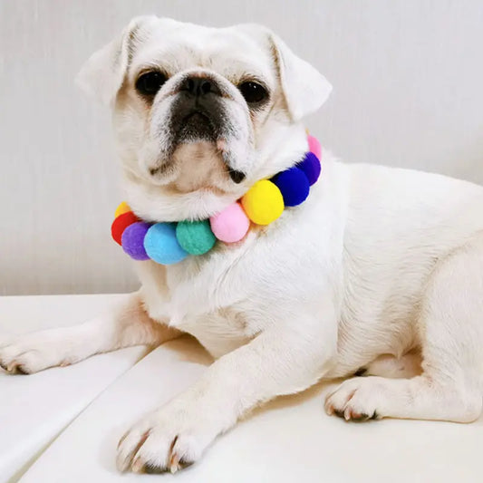 Pet Dog Bow Tie Rainbow Flower Hair Ball - ProPawPet.com