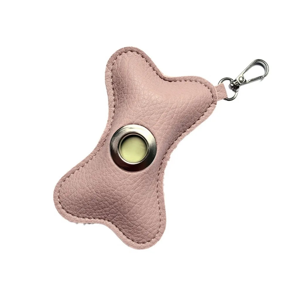 Creative Dog Poop Bag Dispenser Bone Shaped PU Leather Pet, Waterproof