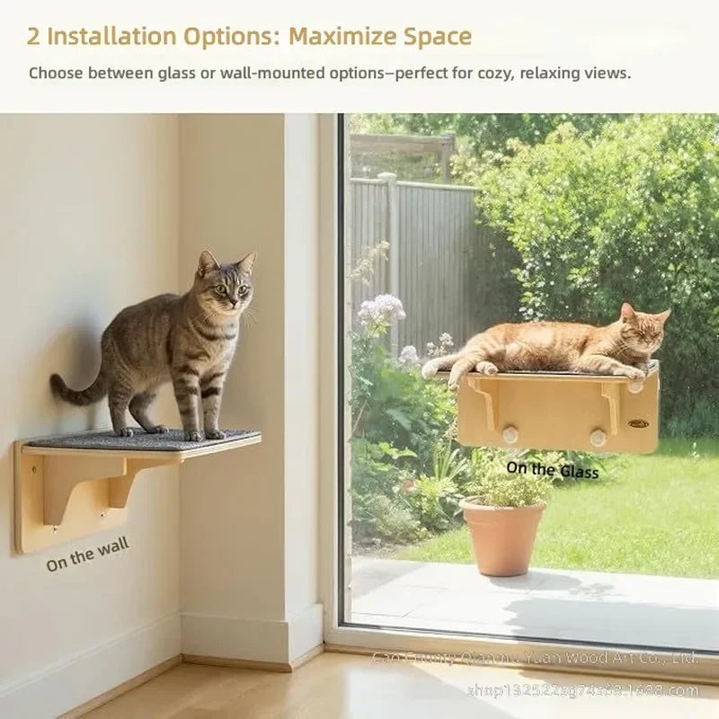 Wooden Cat Window Perch with Suction Cups - ProPawPet.com