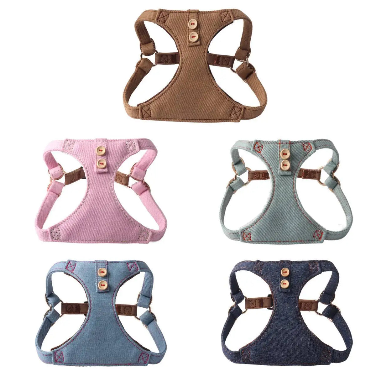 Cotton Denim Dog Harness & Pet Leash Set - - ProPawPet.com