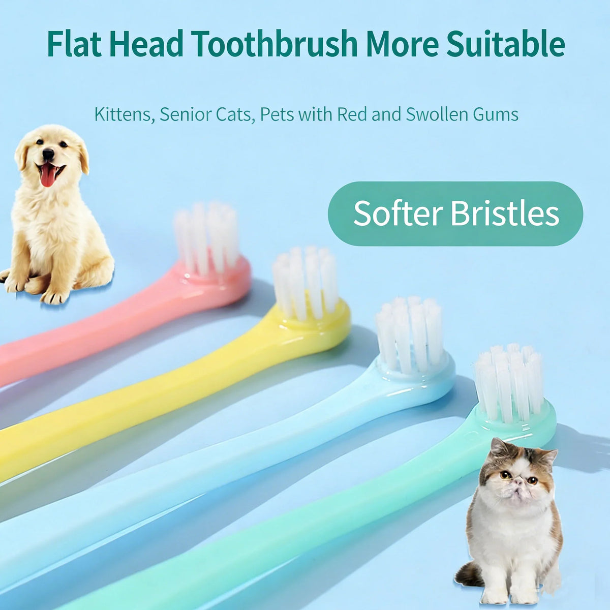 3 Pcs Pet Toothbrush Soft-bristled - ProPawPet.com