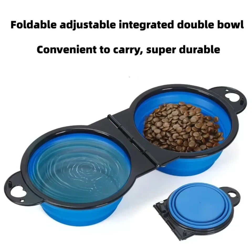 1-piece 2-in-1 Foldable Dual Bowl Feeding - ProPawPet.com