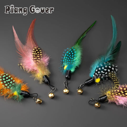 5pcs Random Mix Dot Feather Replacement Head - ProPawPet.com