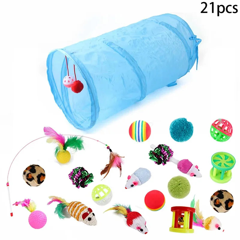 Interactive Cat Teaser Wand Plaything Self Entertainment Maze Tunnel
