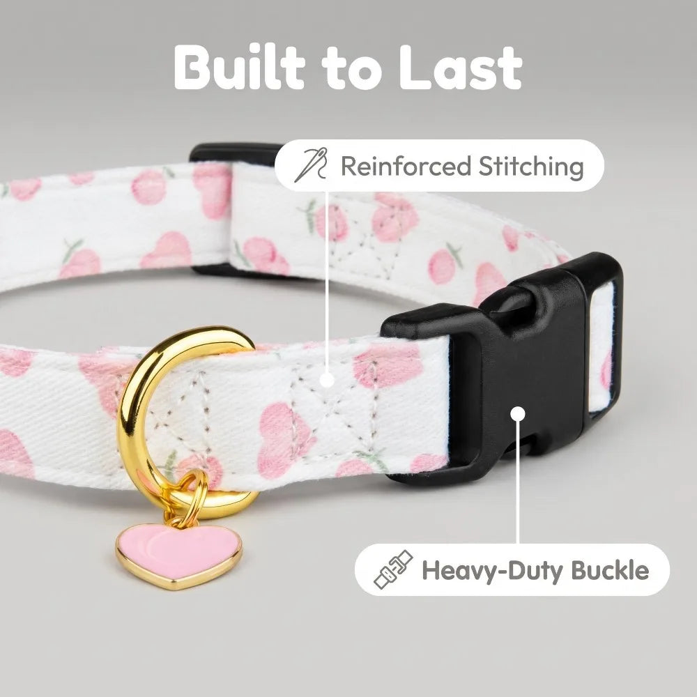 Cotton Dog Collar Cute Pink Love Dog Collar - ProPawPet.com
